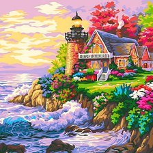 Схема вышивки «Домик у моря»