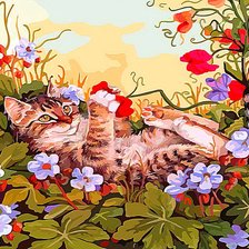 Схема вышивки «кот»