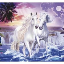 Схема вышивки «Пара лошадей»