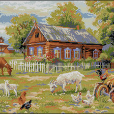 Схема вышивки «Деревенский полдень»