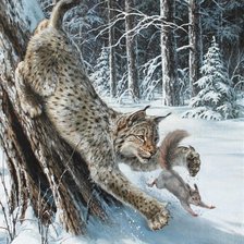 Схема вышивки «Охота, Белка»