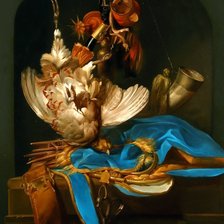 Схема вышивки «Натюрморт с охотничьим снаряжением 1668 Виллем ван Альст»