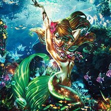 Схема вышивки «Яркая русалка»