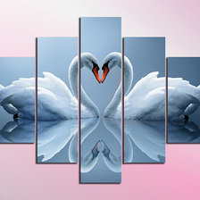 Схема вышивки «полиптих- лебеди»