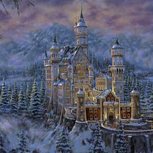 Схема вышивки «замок в горах»