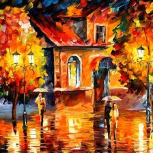 Схема вышивки «дождь в вечернем городе»