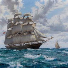 Схема вышивки «парусник»