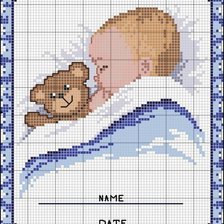 Схема вышивки «малыш с мишкой»