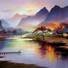 Схема вышивки «Горы Китая»