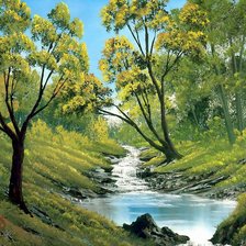 Схема вышивки «ручей в лесу»