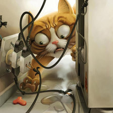 Схема вышивки «кот и провода»