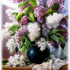 Схема вышивки «сирень»