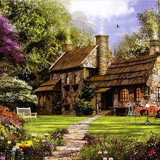 Схема вышивки «Домик»