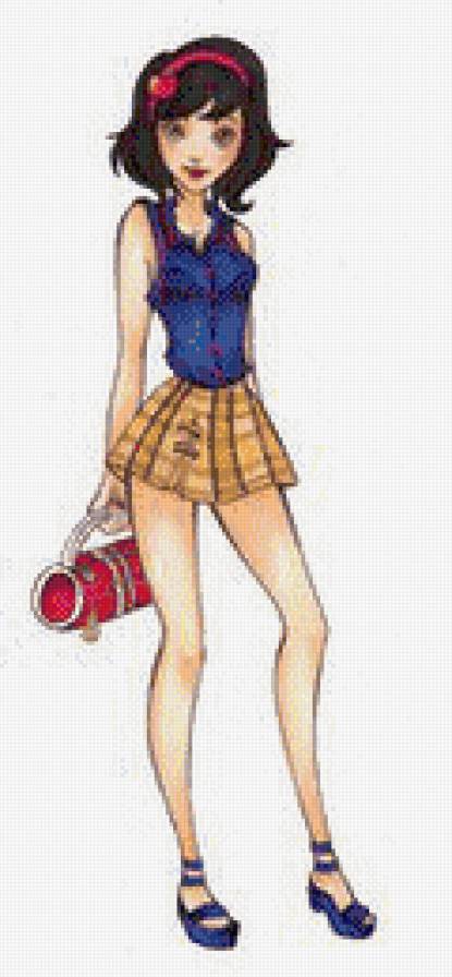 модница - девушка, мультяшки - предпросмотр