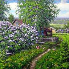 Схема вышивки «Сирень цветет»