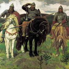 Схема вышивки «Три богатыря»