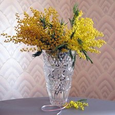 Схема вышивки «мимоза в вазе»