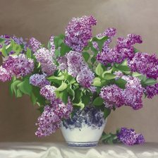 Схема вышивки «Сирень в вазе»