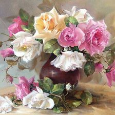 Схема вышивки «Нежные розы»