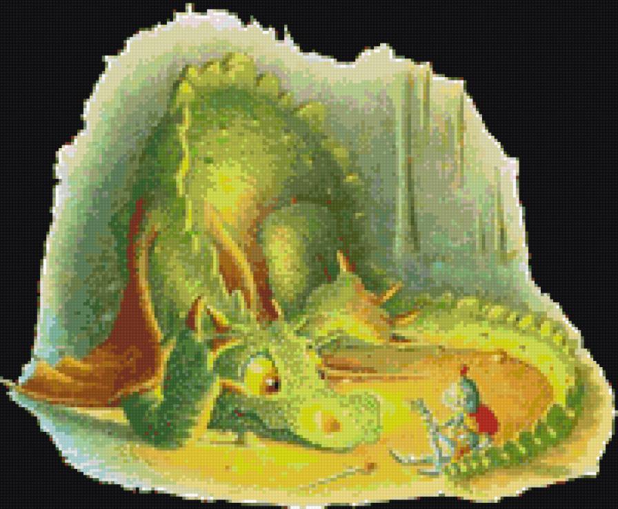 Серьезный разговор - сказка, детское, рыцарь, иллюстрация, дракон - предпросмотр