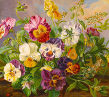 Схема вышивки «анютины глазки»