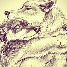 Схема вышивки «Волки»