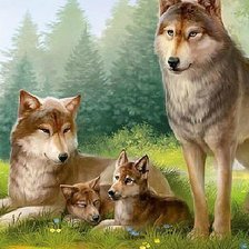 Схема вышивки «Волки»