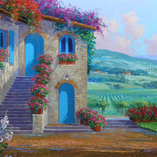 Схема вышивки «прованский пейзаж»