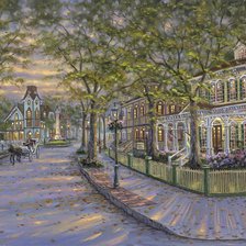 Схема вышивки «вечер в тихом городке»