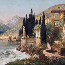 Схема вышивки «дома у моря»