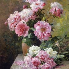 Схема вышивки «Пионы и розы»