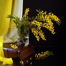 Схема вышивки «Мимоза в стакане»