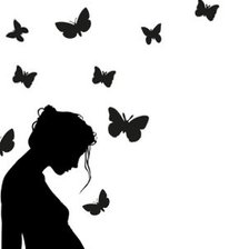 Схема вышивки «Девушка и бабочки»
