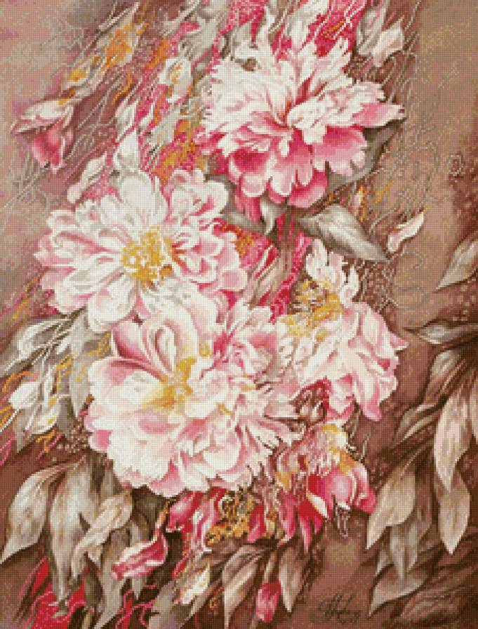 пионы - весна, букет, пионы, нежность, панно, живопись, цветы - предпросмотр