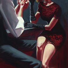 Схема вышивки «девушка флиртует»