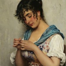 Схема вышивки «Eugen von Blaas (1843-1932) - Венецианская швея»