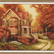 Схема вышивки «осенний пейзаж»