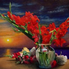 Схема вышивки «гладиолусы»