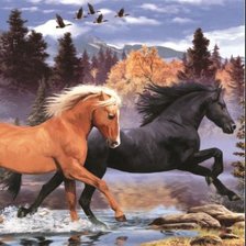 Схема вышивки «Табун (часть 3)»