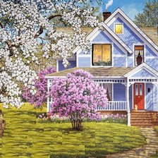Схема вышивки «Дом весной»