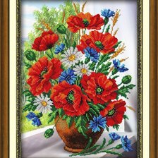 Схема вышивки «маки. васильки, ромашки2»