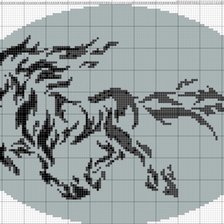 Схема вышивки «конь монохром»