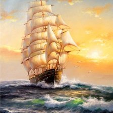 Схема вышивки «Минаев Сергей. Фрегат»