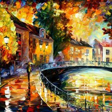 Схема вышивки «дождливый вечер в городе»