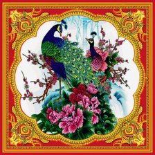 Схема вышивки «павлин»