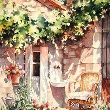 Схема вышивки «дворик»