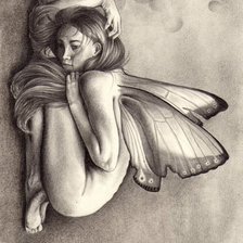 Схема вышивки «девушка бабочка»