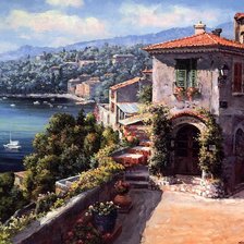 Схема вышивки «кафе у моря»