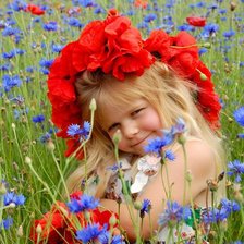 Схема вышивки «девочка в васильках»