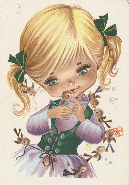 девочка с птичками - оригинал